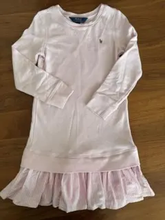 Polo ラルフローレン　ピンク 長袖ワンピース フリル付き