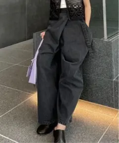 【美品】Ameri WRAP DENIM WIDE PANTSのサムネイル