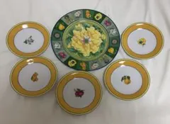 【NARUMI】花と果物の食器6点セット