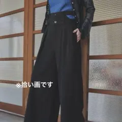 HARE ダブルウエスト ワイドパンツ フレア Aライン ブラック