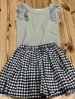 ブランシェス　グローバルワーク　フリル付きトップスとスカートセット　110㎝