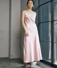 ピンク マキシドレス