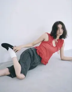 シールームリン　カットオフDenimバミューダパンツ　ウォッシュブラック　Mのサムネイル