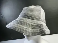 帽子 つば広 日よけ帽子 紫外線対策 グレー サイズ 56cm