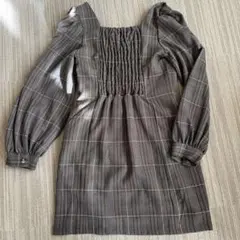 新品、未使用、CECIL McBEEチェック柄長袖ミニワンピース