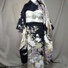 新品　帯締め　帯揚げ　半衿　重ね衿　セット　振袖用　成人式　黒　2025年モデル 新品 帯締め 帯揚げ 半衿 重ね衿 セット 振袖用 成人式 黒 2025