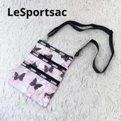 【新品未使用】レスポートサック 3ジップ ミニショルダーバッグ 蝶 花