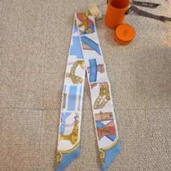 HERMESエルメス ツイリー 杖傘と決闘 シルクスカーフ パステルカラー
