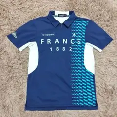 ルコックスポルティフゴルフ ポロシャツ 半袖 ハーフジップ ネイビー メンズ L
