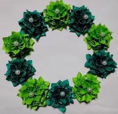 折り紙花リース