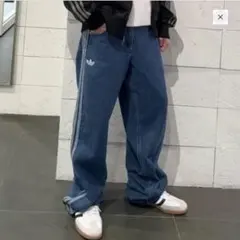 アディダス オリジナルス デニム ファイヤーバードパンツ 32