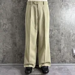 USED〈2タックストレートスラックス 00s ベージュ ポリエステル〉