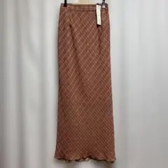 【新品タグ付き】¥9,680 COCODEAL 赤系チェックロングスカート 長身