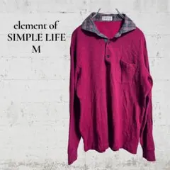 【element of SIMPLE LIFE】【M】日本製　コットン　長袖　襟