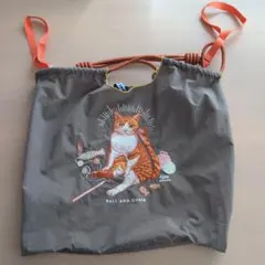 新品未使用　Ball & Chain エコバッグ グレー　猫　刺繍　ねこ