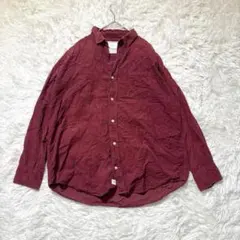 【レリューム】コーデュロイシャツ 赤系 Fサイズ 長袖 秋冬コーデ