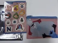 スンスン　スシロー コラボ ポーチ ステッカー シールセット付