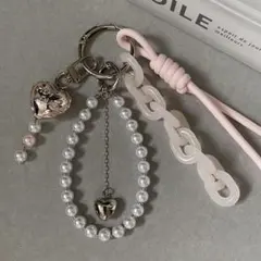 じゃらじゃらキーホルダー バッグチャーム バルーンチャーム パラコード パール