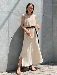 最終値下】 CREDONA ランダムリブタンクワンピース ホワイト フリーサイズ