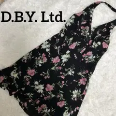 D.B.Y. Ltd. ホルターネック 花柄 ブラック ワンピース フリル