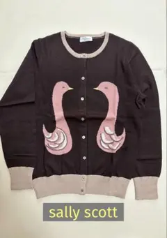 サリースコット白鳥の刺繍入りカーディガンsizeM minaperhonen