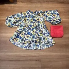 花柄バルーン袖浴衣ドレス 120