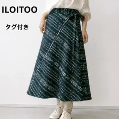 ILOITOO イロイト　アルモロンガ絣コルテスカート/ラップスカート ロング丈