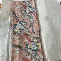新品しつけ付き花柄小紋着物 ピンク