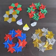 折り紙で作ったハロウィンお化け＆クリスマスリース