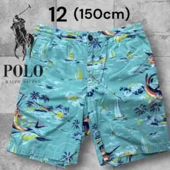 【美品】POLO ポロ ラルフローレン 総柄ハーフパンツ 150 アロハ 春夏