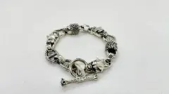 シルバー925 ライオンドッグヘッドチェーン ブレスレット　メンズ　レディース