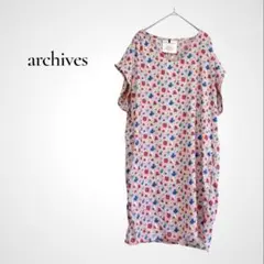 タグ付★archives 花柄ワンピース M ピンク ドルマンスリーブのサムネイル