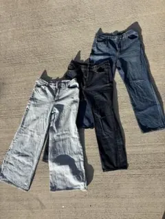 GUデニムスキニーパンツ 3点セット