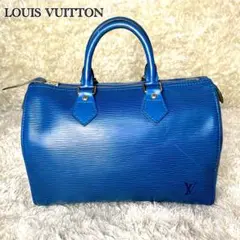 【極希少】ルイヴィトン スピーディ30 ミニボストン エピ レザー トレドブルー