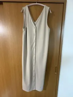 【apretro】Vネックロングジャンパースカート/ ベスト ジレ前後 3WAY