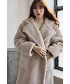 Herlipto Fleur Shearling Boa Coat ボアコート