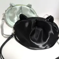 オーガンジー　猫　ショルダーバッグ　2つセット　猫バッグのサムネイル