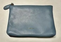 （新品） ◆牛革◆ Dakota・ダコタ レザーポーチ ブルー