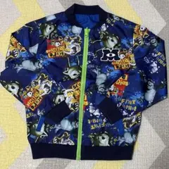 モンスターズインク キッズ リバーシブル 総柄 青色 パーカー 上着