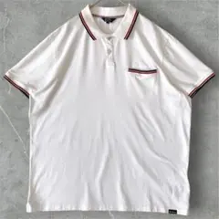 Ben Sherman ポロシャツ 半袖 胸ポケット XL ホワイト ラインリブのサムネイル