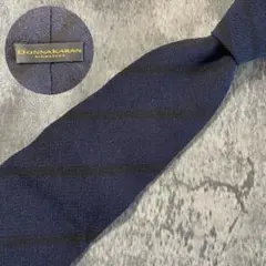 AN370 DONNA KARAN ネイビー シルク ネクタイ