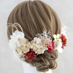 成人式　振袖　髪飾り　赤　結婚式　和装　ヘアアクセサリー