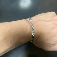 シルバー 【925刻印あり】　アンカータイプブレスレット　長さ20㎝　太さ5ミリ