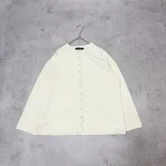 s3370 ナノユニバース 長袖カーディガン リングドットボタン 裏起毛 秋冬