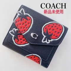 【新品 】COACHコーチ★財布wallet★いちご苺★strawberry黒系