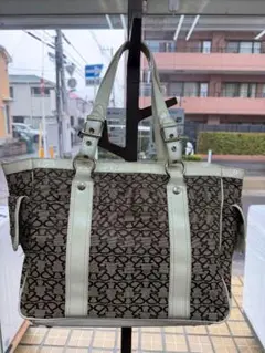 モノグラム柄 ショルダーバッグ ベージュ/ホワイト