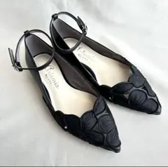 新品Artemis ダイアナ Diana ストラップ フラット 刺繍 黒