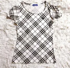 【美品】バーバリー ノバチェック 総柄 パフスリーブT ホース刺繍 M