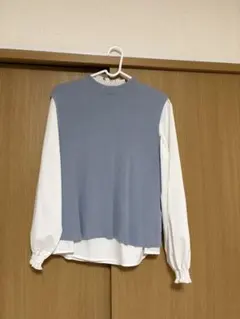 grove レイヤードニットベスト ブルー Mサイズ