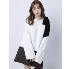 ベロアリボンゆるニット　アプワイザーリッシェ